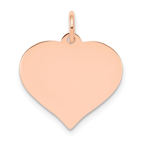 14k rose gold 16mm heart disc pendant charm personalized monogram engraved