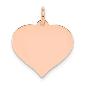 14k rose gold 16mm heart disc pendant charm personalized monogram engraved