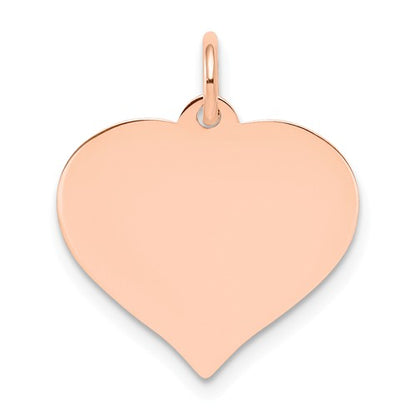14k rose gold 16mm heart disc pendant charm personalized monogram engraved