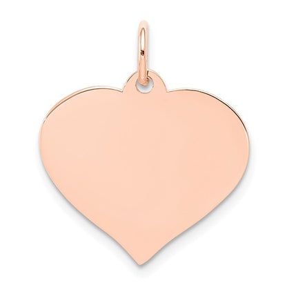 14k rose gold 19mm heart disc pendant charm personalized monogram engraved