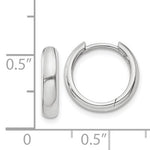 Load image into Gallery viewer, 14k White Gold Classic Huggie Hinged Hoop Earrings 12mm x 12mm x 2mm
