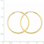 画像をギャラリービューアに読み込む, 14k Yellow Gold Classic Endless Round Hoop Earrings 26mm x 1.5mm - BringJoyCollection

