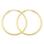 Φόρτωση εικόνας στο εργαλείο προβολής Συλλογής, 14k Yellow Gold Classic Endless Round Hoop Earrings 26mm x 1.5mm - BringJoyCollection
