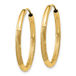 Load image into Gallery viewer, 14k Yellow Gold Satin Diamond Cut Endless Round Hoop Earrings 25mm x 2mm - BringJoyCollection
