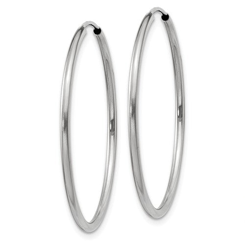 14k white gold classic endless round hoop earrings 30mm x 1.5mm
