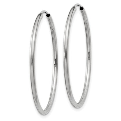 14k white gold classic endless round hoop earrings 30mm x 1.5mm