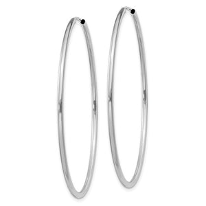 14k White Gold Classic Endless Round Hoop Earrings 45mm x 1.5mm