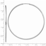 Load image into Gallery viewer, 14k White Gold Classic Endless Round Hoop Earrings 55mm x 1.5mm
