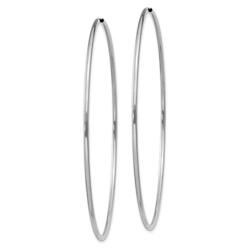 14k white gold classic endless round hoop earrings 63mm x 1.5mm
