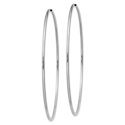 14k white gold classic endless round hoop earrings 63mm x 1.5mm