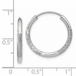 Load image into Gallery viewer, 14k White Gold Satin Diamond Cut Endless Round Hoop Earrings 19mm x 2mm
