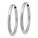 Load image into Gallery viewer, 14k White Gold Satin Diamond Cut Endless Round Hoop Earrings 24mm x 2mm
