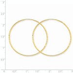 Load image into Gallery viewer, 14k Yellow Gold Diamond Cut Satin Endless Round Hoop Earrings 43mm x 1.25mm - BringJoyCollection
