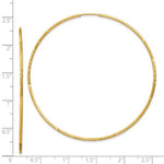 Load image into Gallery viewer, 14k Yellow Gold Diamond Cut Large Endless Round Hoop Earrings 60mm x 1.25mm
