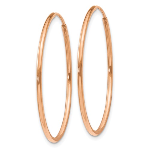 14k Rose Gold Classic Endless Round Hoop Earrings 29mm x 1.25mm
