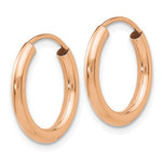 Ladda upp bild till gallerivisning, 14k Rose Gold Classic Endless Round Hoop Earrings 14mm x 2mm
