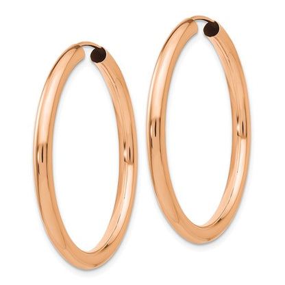 14k rose gold classic endless round hoop earrings 34mm x 2.75mm