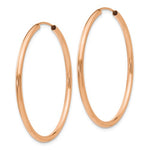 Load image into Gallery viewer, 14k Rose Gold Classic Endless Round Hoop Earrings 37mm x 2mm
