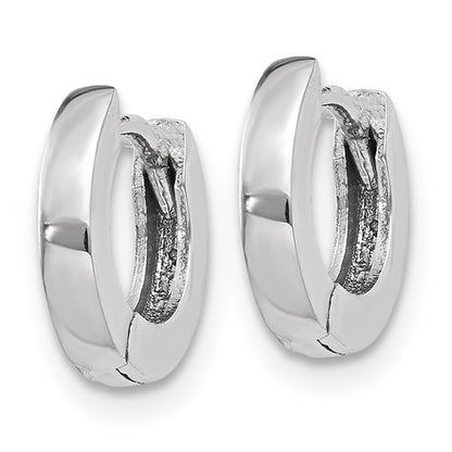 14k white gold classic huggie hinged hoop earrings small 9mm x 1mm