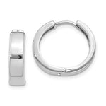 Load image into Gallery viewer, 14k White Gold Classic Huggie Hinged Hoop Earrings 16mm x 16mm x 4mm
