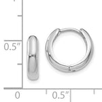 Load image into Gallery viewer, 14k White Gold Small Dainty Huggie Hinged Hoop Earrings 12mm x 2mm
