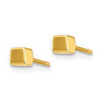 Load image into Gallery viewer, 14k Yellow Gold Petite Tiny Square Geometric Geo Stud Earrings
