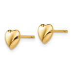Lade das Bild in den Galerie-Viewer, 14k Yellow Gold Small Heart Button Stud Post Push Back Earrings
